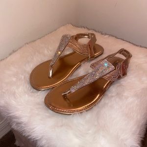 Rose Gold Rhinestone Women’s Sandals
